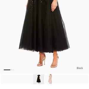 NWT Mac Duggal Embellished Flutter Sleeve Bow Waist A Line Dress Black 14 #8299